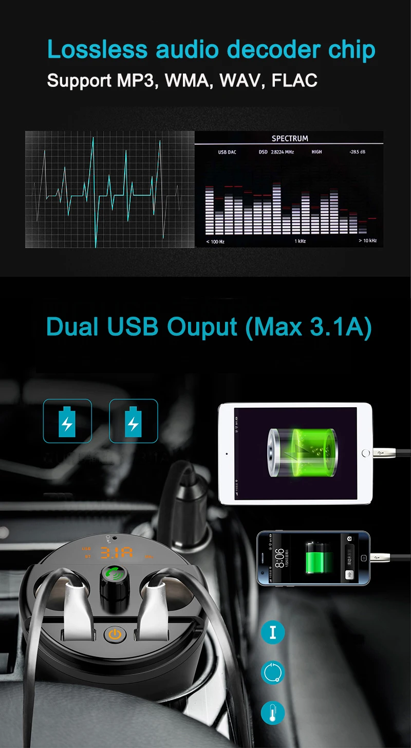 E2106 401E Bluetooth Cup Charger MP3 Player (8)