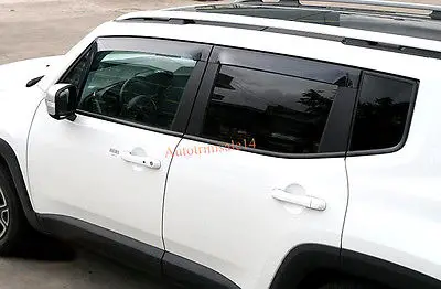 

Door Window Visor Vent Shade Sun Guard Deflector for Jeep Renegade 2015 2016 New