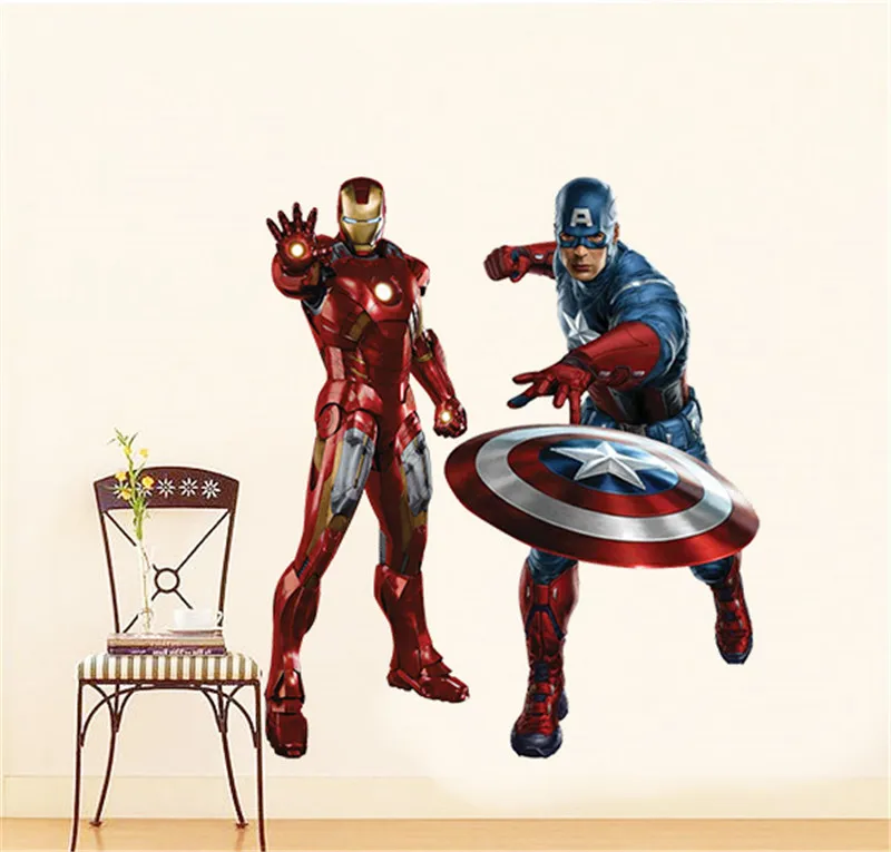 

cartoon Avenger wall sticker for kids rooms decals boys love kids room decor children gifts