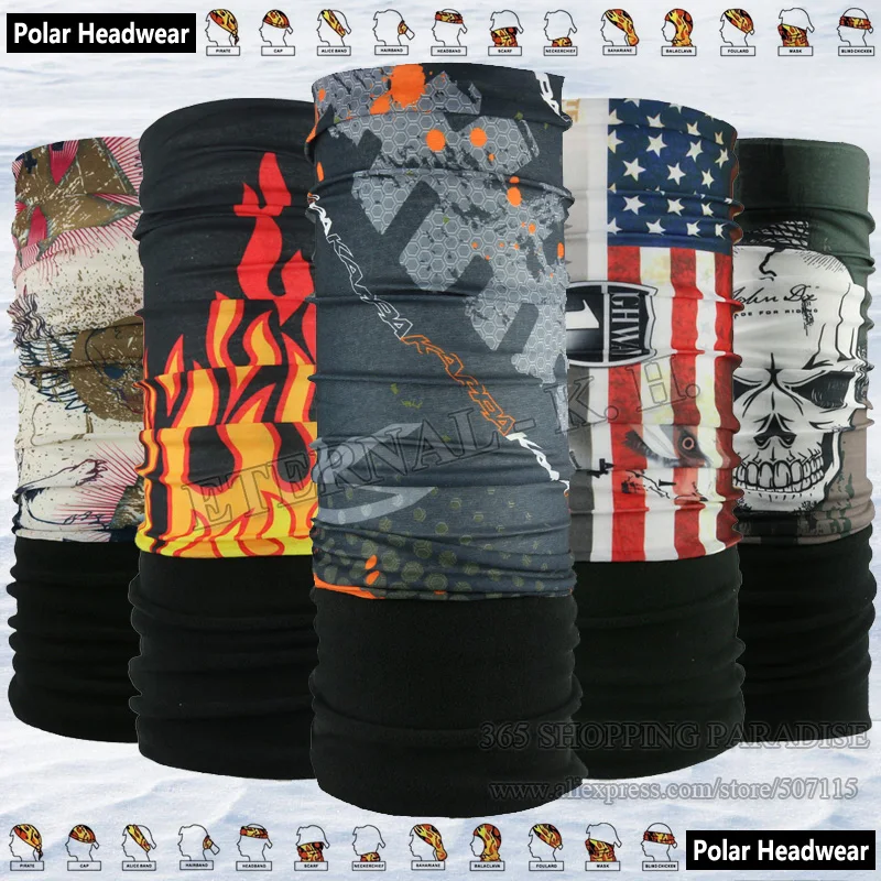 

Latest Trendy Winter Multifunctional Face Mask Outdoor Seamless Headwears Magic Tubular Cycling Polar Fleece Bandana