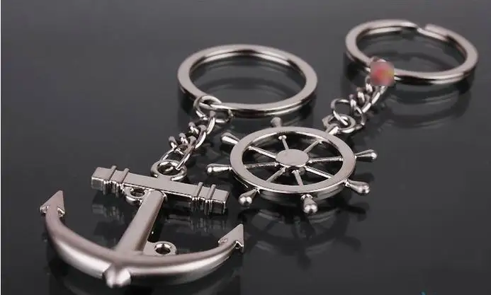

Alloy rudder and anchor keychain creative couple lovers key ring advertising wedding birthday gift keychain souvenir