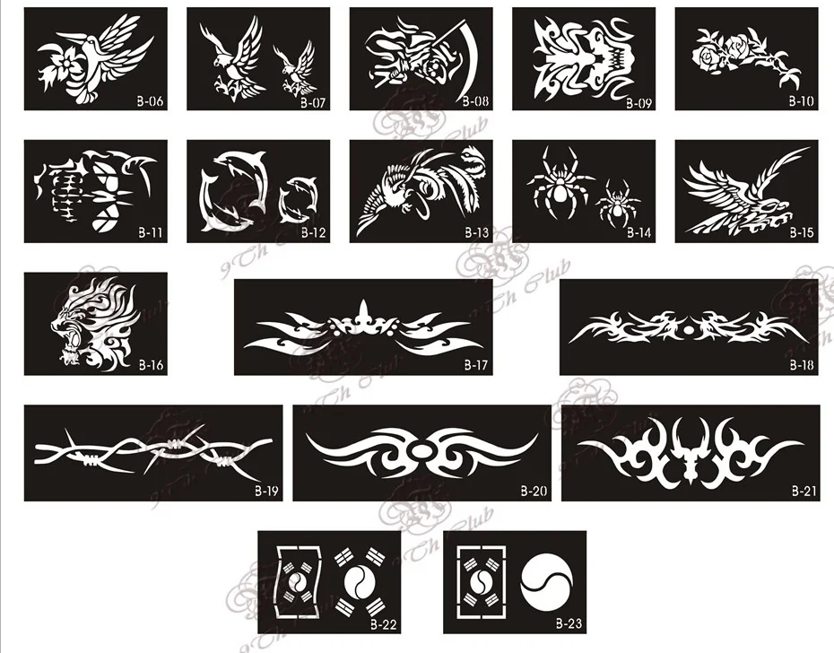 50 шт. блестящие трафареты для рисования, трафареты для татуировок, трафареты для татуировок, временные шаблоны хны, наклейки