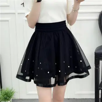 

Puff Woman Mini Tutu Lace Gauze A Line Skirt High Waist Summer Skirt Black Pleated Skirt Four Sizes Available Free Shipping 2020