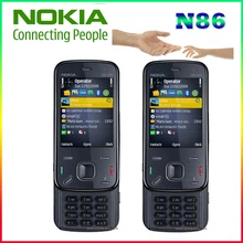 Оригинальный Nokia N86 оригинальный разблокирована GSM 3 г WI-FI GPS 8MP мобильный телефон черный и белый Русский Поддержка клавиатуры бесплатная доставка