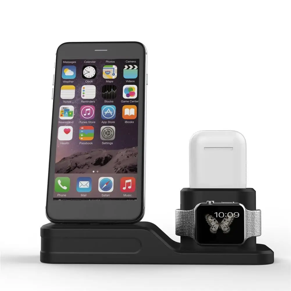 

[Genuine]Charging Stand For IPhone Iwatch Wireless Bluetooth Headset Silicone Bracket Upgraded Charger Accessories Charging Dock