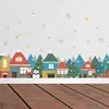 Рождественская зимняя снежная городская Наклейка на стену, наклейки, украшение на окно вечерние, Новогодний Декор для дома, плакат, фреска ► Фото 2/4