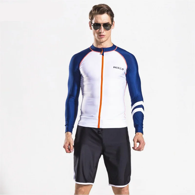 

Hisea Man's Surfing Diving Wet Suits Jacket UPF 50+ Protection Long Sleeve Diving Wet Suits Jacket Surfing Rash Guard Jacket