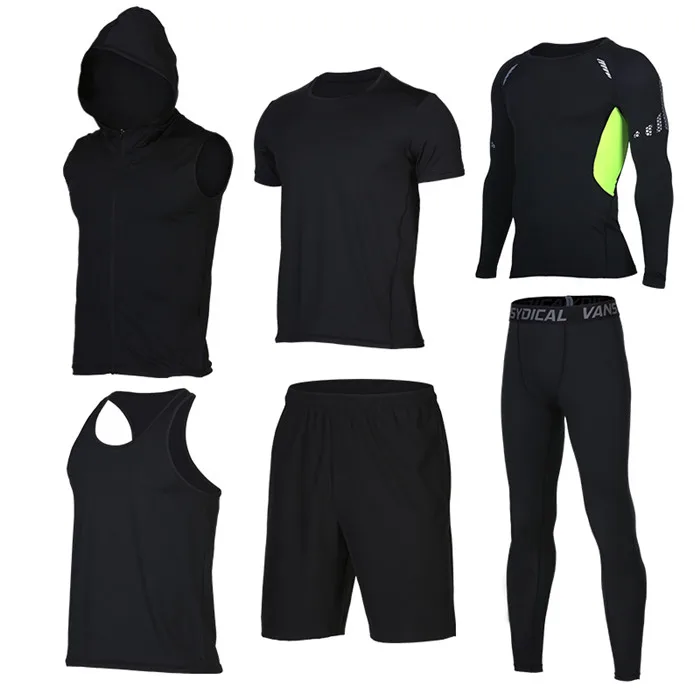Vansydical мужские спортивные костюмы для бега быстросохнущие баскетбольные Джерси теннисные футбольные тренировочные костюмы Джерси наборы спортивной одежды 6 шт - Цвет: TC1722