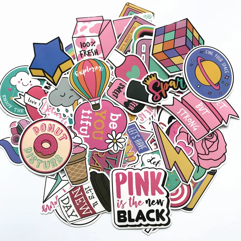 60 pcs Kawaii Pink Series Stickers for Girl Toy Phone Travel Laptop Luggage DIY Cool Funny Scrapbooking Sticker Gift Stationery 60 pcs Kawaii Pink Series Stickers for Girl Toy Phone Travel Laptop Luggage DIY Cool Funny Scrapbooking Sticker Gift Stationery