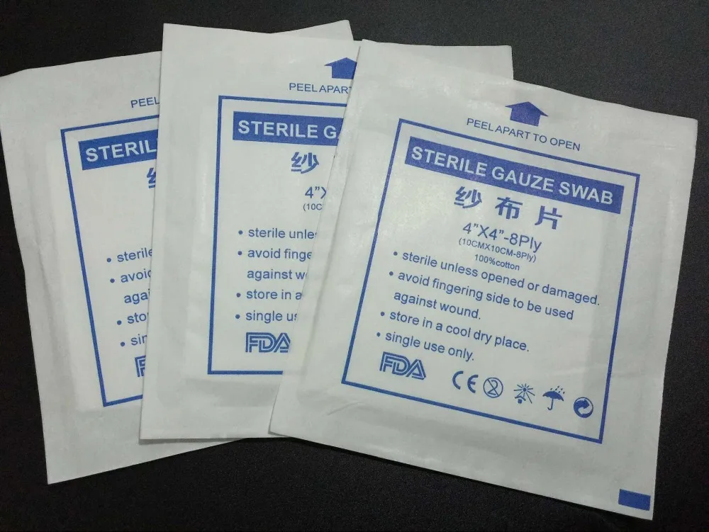 (10*10cm 8P,10pcs/lot)sterile gauze swabs/sterile gauze pad/wound