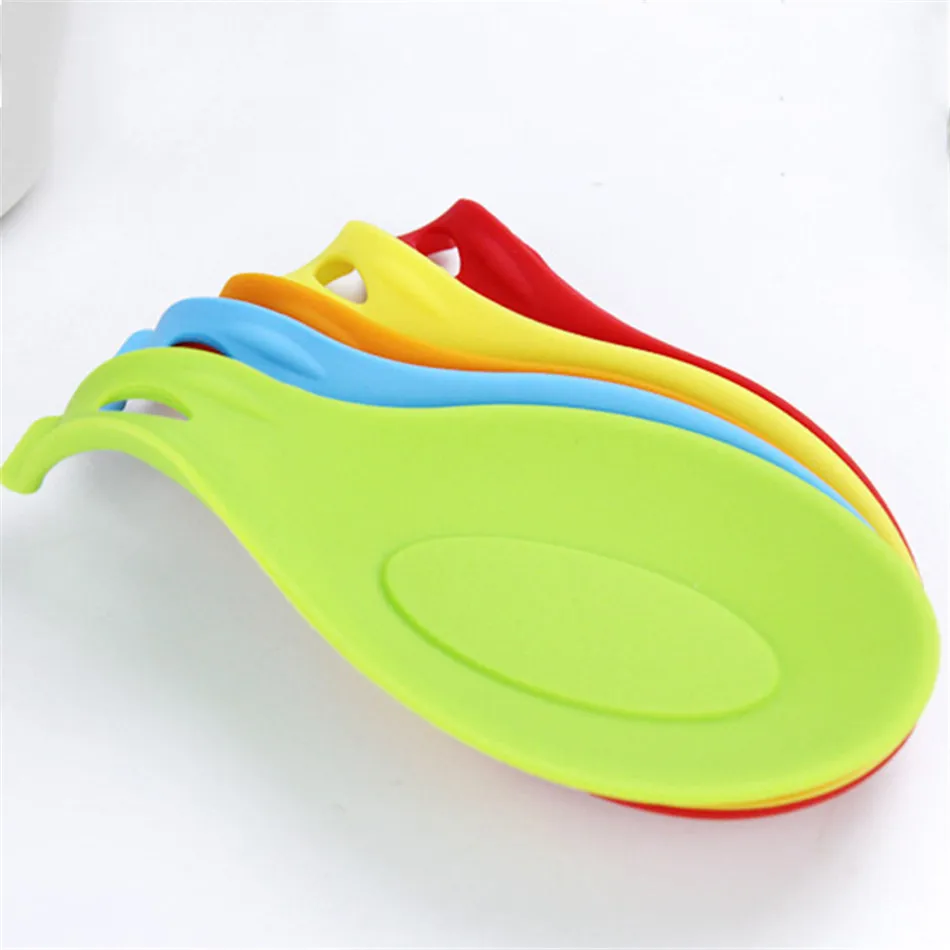 Silicone Spoon Rest Kitchen Gadgets Non-stick Food Grade Silicone Spoon Rest Spatula Holder Cooking Tools Spatula Brush Mat (13)