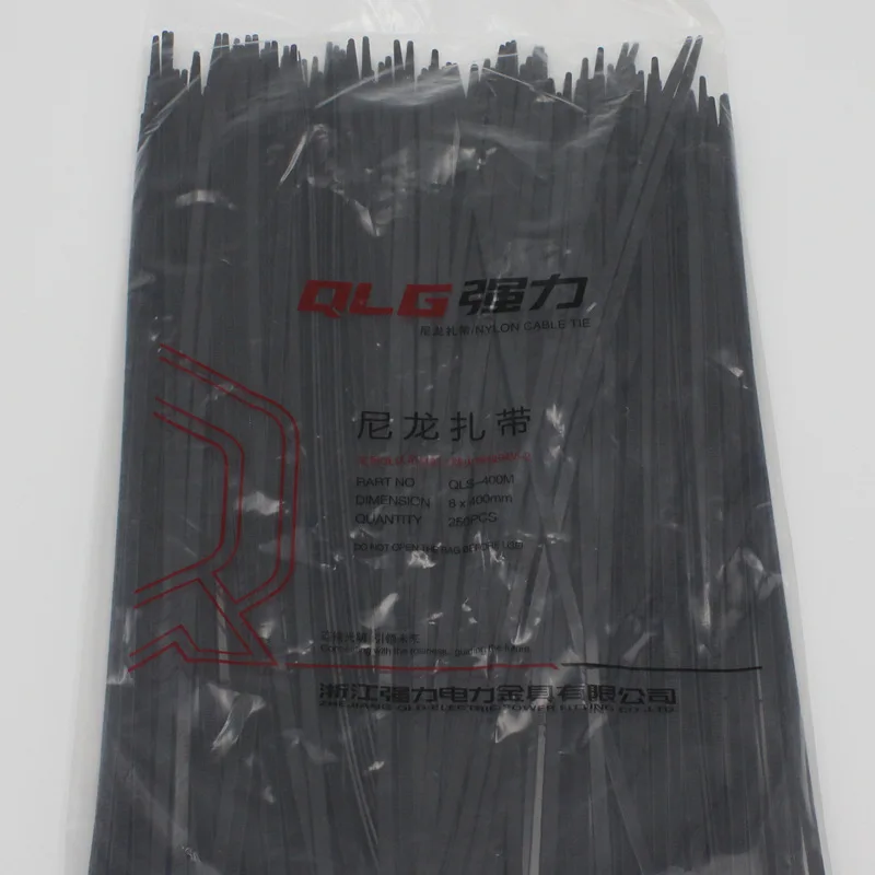 250Pcs/pack 8*400mm high quality width 5.2mm Black Color Factory Standard Self-locking Plastic Nylon Cable Ties,Wire Zip Tie 250Pcs/pack 8*400mm high quality width 5.2mm Black Color Factory Standard Self-locking Plastic Nylon Cable Ties,Wire Zip Tie