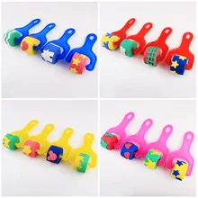 4 шт./компл. детей раннего образования рисунок игрушки для детей в стиле «граффити» Краски ing инструменты губка-ролик для покраски щетка Пластик ручка комплект