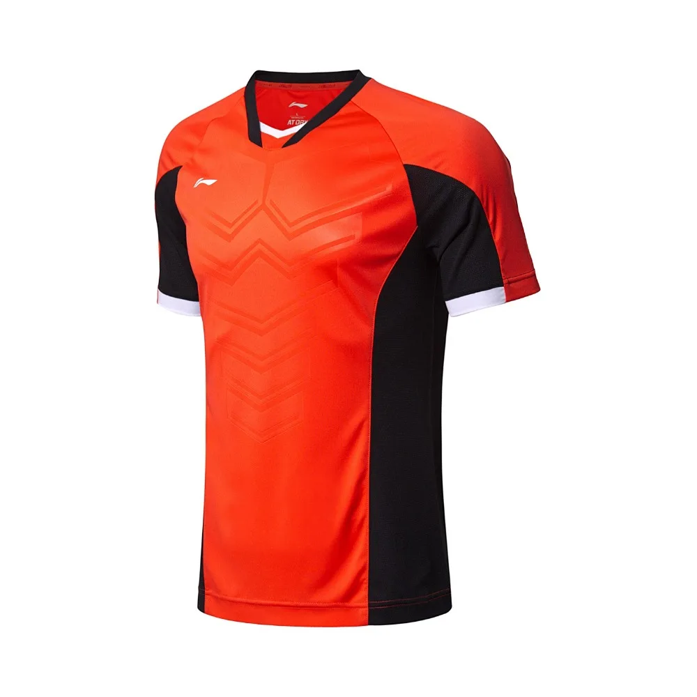 Li-Ning Men Soccer Series Competition T-Shirt AT DRY Breathable Regular Fit LiNing Comfort Sport T-shirts AAYL189 MTS2767