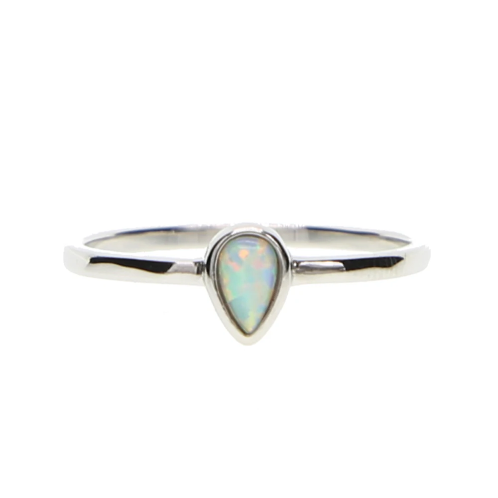 high quality jewelry 925 sterling silver matal tear drop opal Etsys minimal jewelry drop shipping 925 silver opal ring