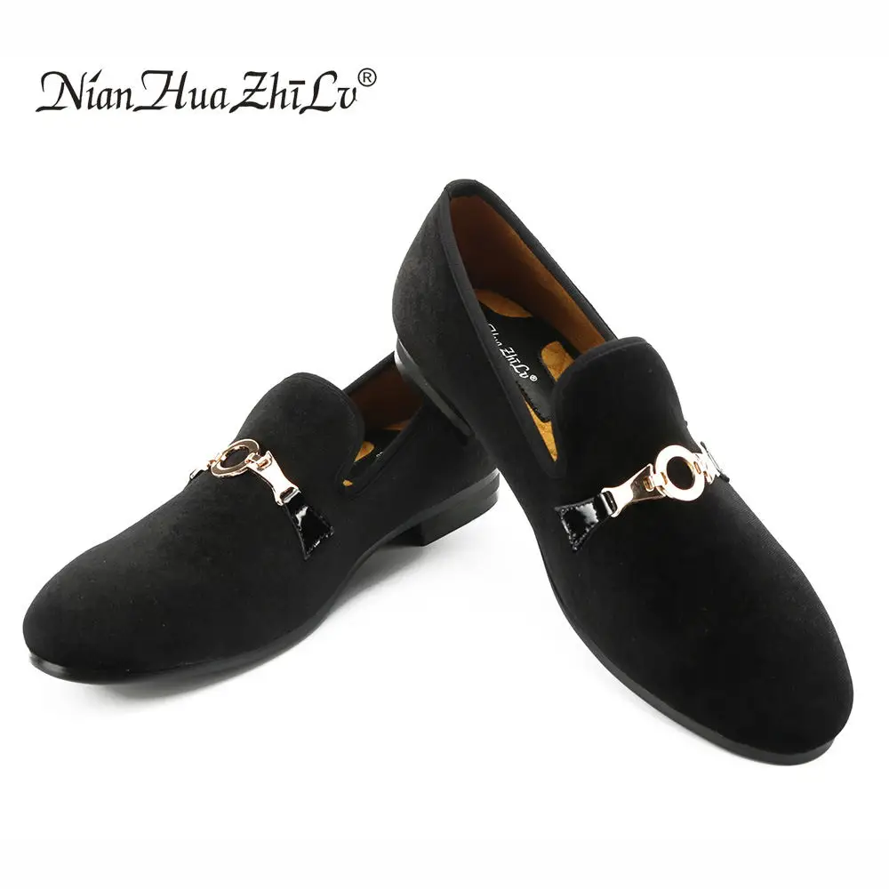 New style men velvet loafers party Slip-on wedding shoes European and American style gold buckle men's casual shoes New style men velvet loafers party Slip-on wedding shoes European and American style gold buckle men's casual shoes