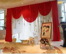 10FTX20FT (3M*6M) Wedding Curtain Backdrop Wedding Backdrops Drape Party Decoration Supplies White Red