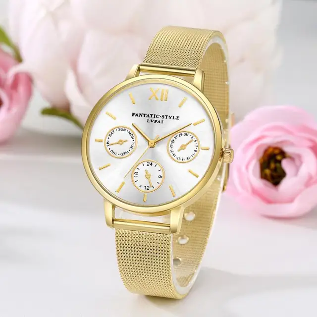 LVPAI Stainless Steel Mesh Band Dress Women Bracelet Watch Top Brand Luxury Quar LVPAI Stainless Steel Mesh Band Dress Women Bracelet Watch Top Brand Luxury Quar