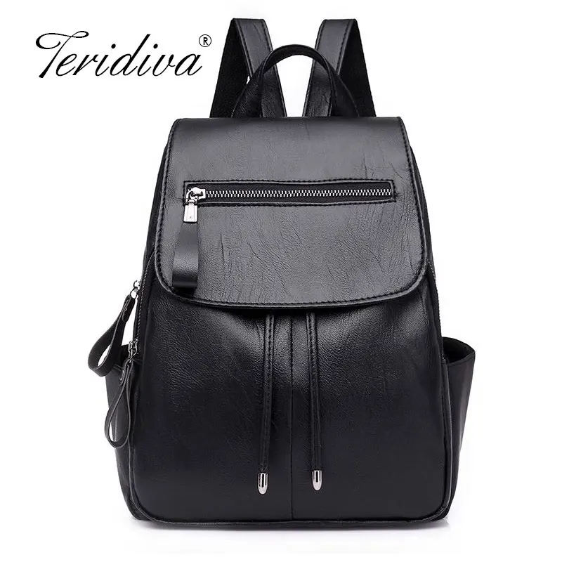 

Female Backpack Women Leather Backpack For Teenage Girls Large Capacity Travel Back Pack Tassel Rucksacks Sac A Dos School Bag