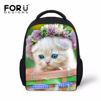 

Mini Kindergarten Backpack Designer Animal Cat Printing Children School Bag Small Baby Girls Preschool Bookbag Polyester Fabric