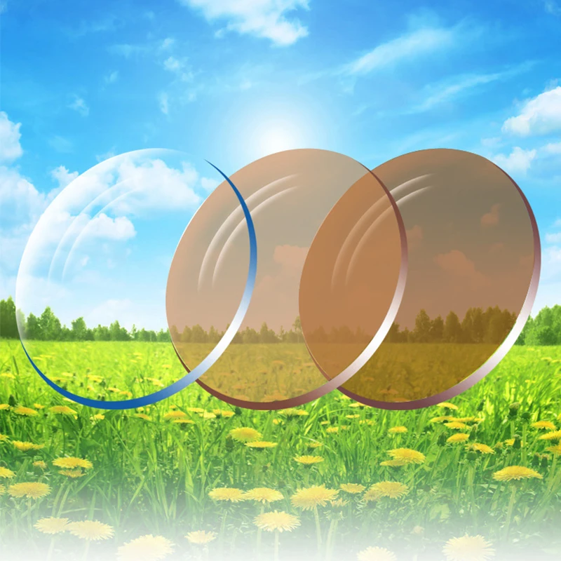

2017 Retail 1.56 photochromic lenses, extra thin aspheric UV resin myopia lenses, eyeglasses lenses grey and brown color