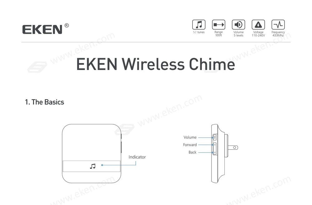 DHL eken Смарт видео дверной звонок V5 с колокольчиком Wifi камера безопасности ночное видение, PIR датчик движения приложение управление