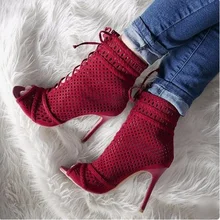 New Arrivals Red Boots Netted Peep Toe Ankle Strap Lace-up Gladiator Heels Ladies Shoes Heels Sexy High Heels Cut-out Boots New Arrivals Red Boots Netted Peep Toe Ankle Strap Lace-up Gladiator Heels Ladies Shoes Heels Sexy High Heels Cut-out Boots