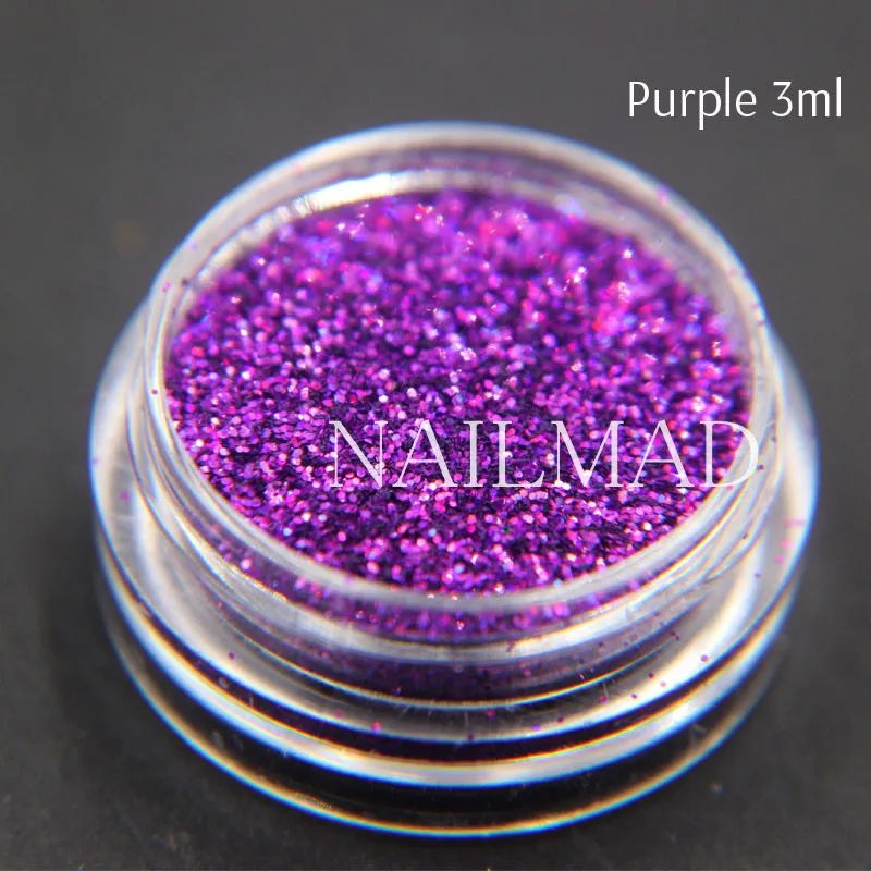 0.2mm Laser Purple Nail Glitter Holographic Glitter Dust Powder Nails Art Holo Glitter Powder