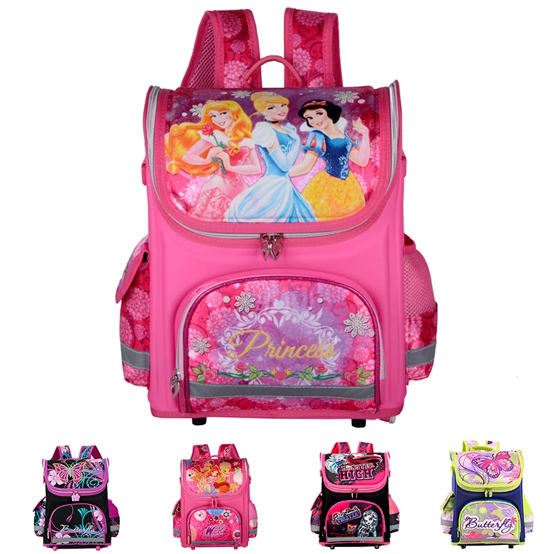 High Quality Children Orthopedic School Bags 2016 Girl Monster High Princess Backpack Kids Waterproof Knapsack mochila infantil