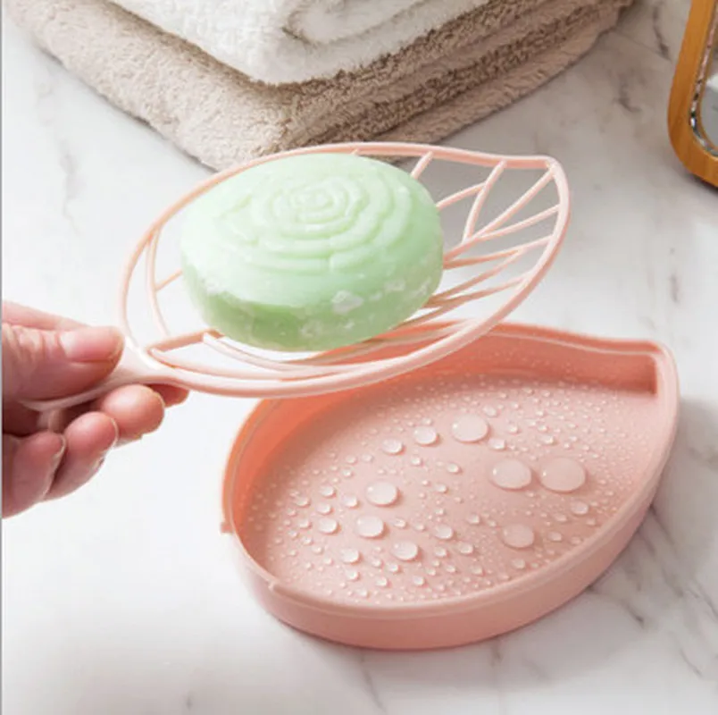 1 قطعة مزدوجة طبقة ورقة شكل استنزاف الصابون مربع الصابون تخزين الحاويات المحمولة ورقة النمذجة أطباق للصابون حامل لوازم الحمام