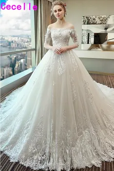 

robe de marie 2019 Off the Shoulder Ball Gown Wedding Dress With Half Sleeves Corset Back Country Bridal Gowns Couture