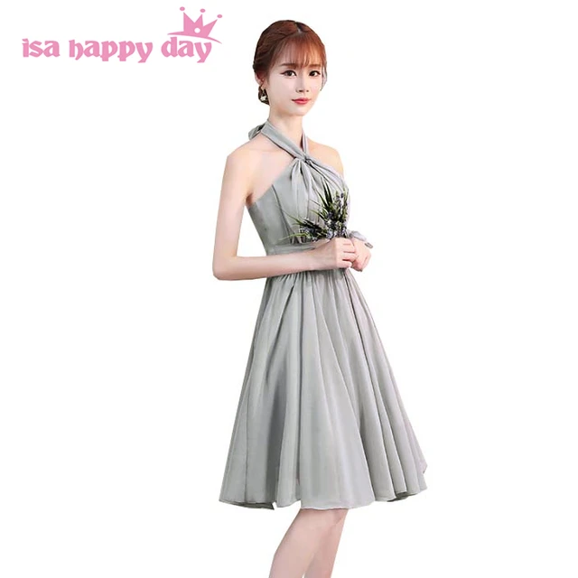 Short Grey Halter Dress