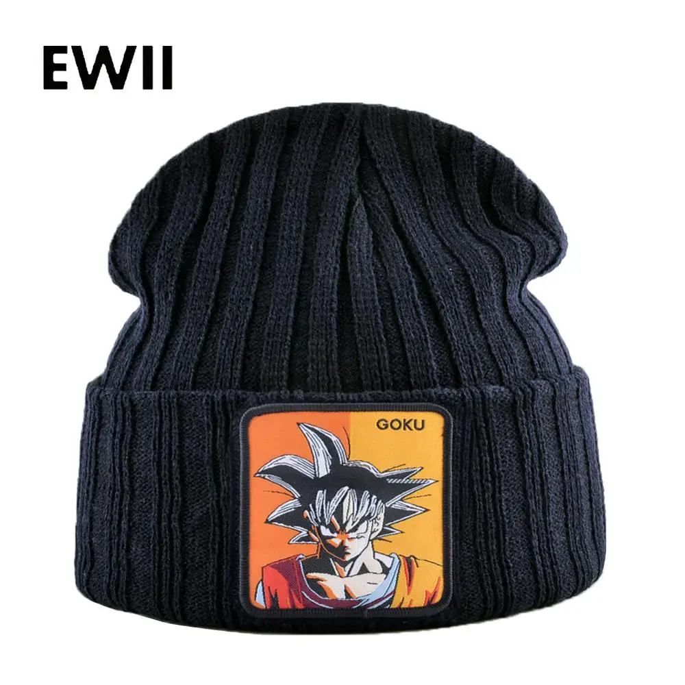

Winter beanie knitted hat men winter hats for men skullies goku beanies caps dragon ball autumn striped cap bonnet femme