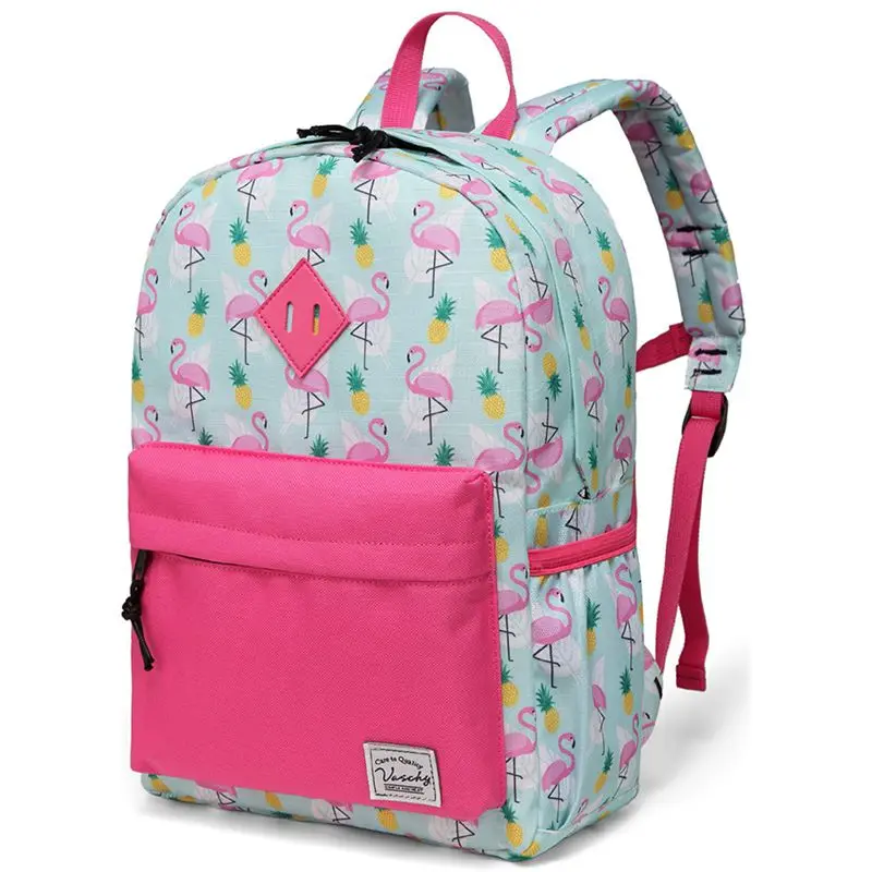 Детский рюкзак для дошкольников, Детские рюкзаки для мальчиков и девочек с нагрудным ремнем - Цвет: Cute Flamingos