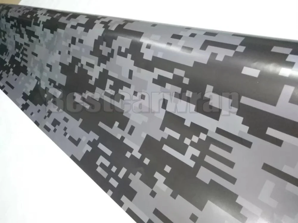 Black gray digital pixle camouflage Truck boat camo car wrap film graphics91 (1)