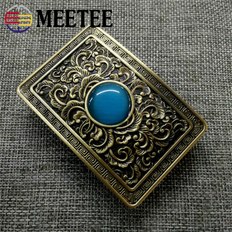 

Meetee 1pc 4cm Pure Cupper Belt Buckle Vintage Belt Decorative Buckle DIY Leisure Business Leather Crafts Accessories ZK756