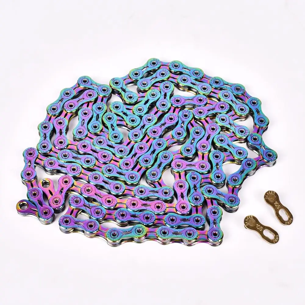 Best SUMC 9 10 11 12 speed Bicycle Rainbow Chain Colorful MTB Mountain Road Bike Shifting Chain With Missinglink For Shimano Sram 25