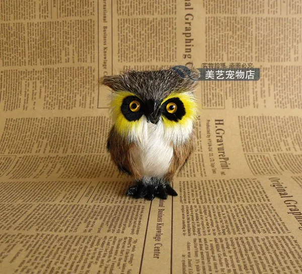 

Simulation owl polyethylene&furs owl model funny gift about 8cmx6cmx9cm