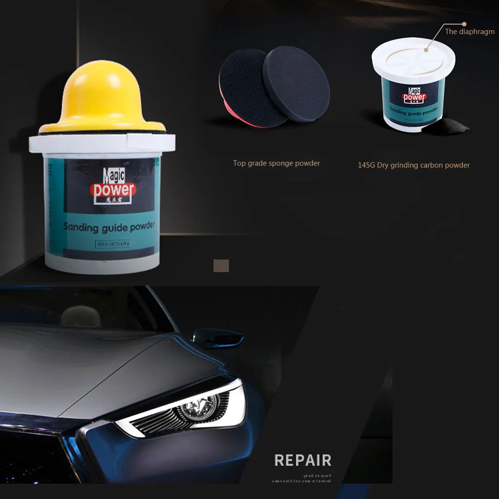 150g Black Dry Guide Coat Powder Shows Imperfections & Scratches on