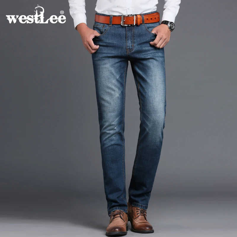 Westlee Mens Brand Jeans Relaxed Fit Straight Denim Jeans