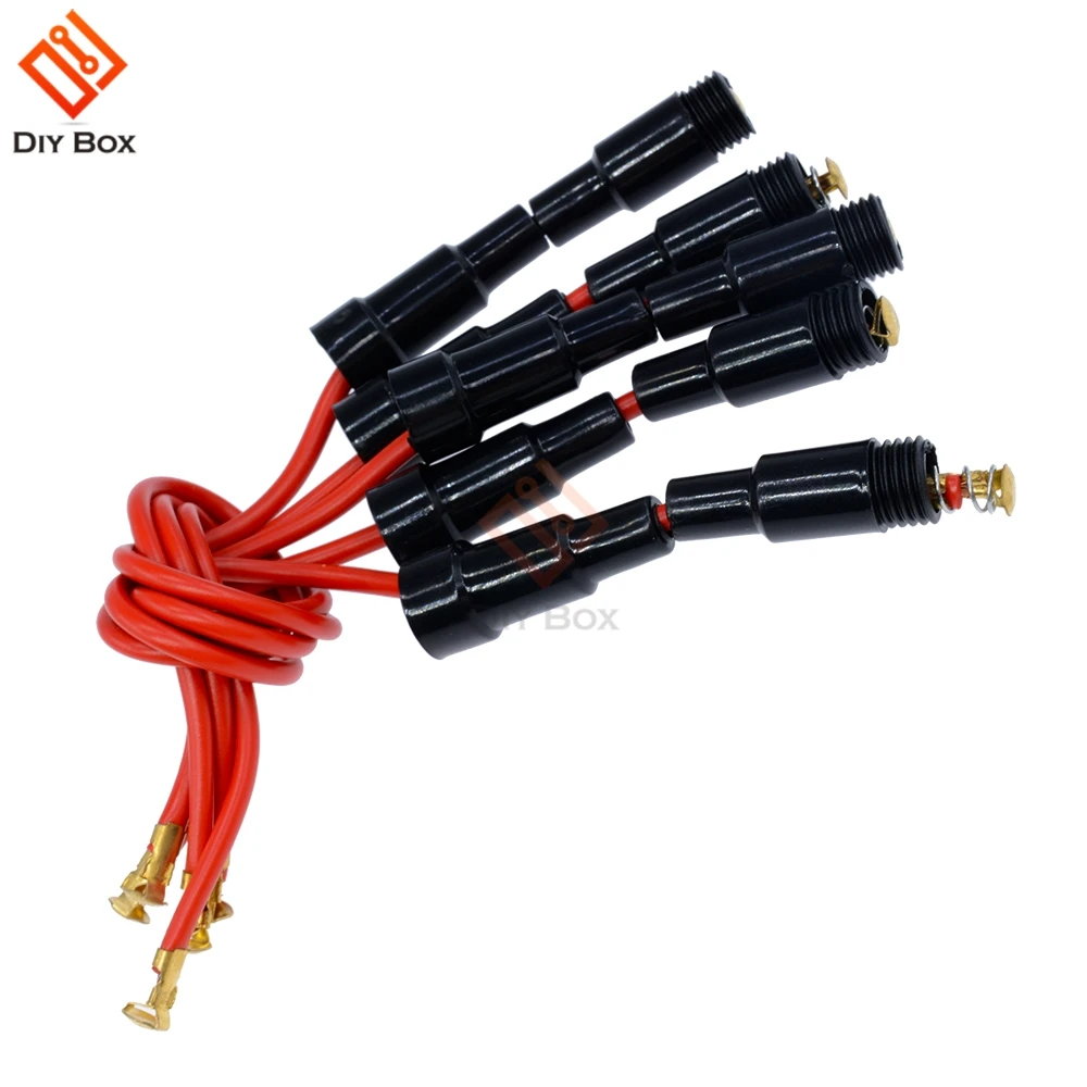 

5pcs 20CM Home Protection Inline Fuse Holder Copper Wire Components 5A 220V Fuse Box