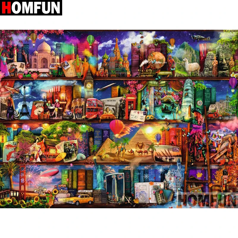 

HOMFUN Full Square/Round Drill 5D DIY Diamond Painting "Scenery collection" Embroidery Cross Stitch 5D Home Decor A01000