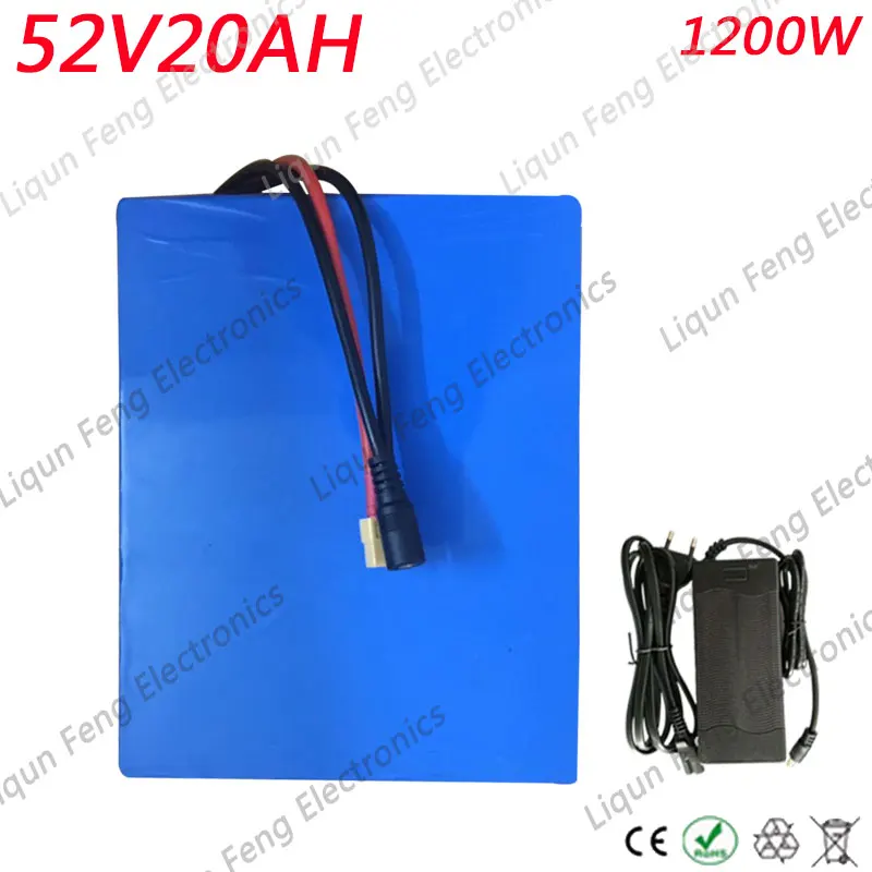 52V 20AH батарея для электровелосипеда 14S 18650 Li-Ion 51 8 V Аккумулятор 48V 1000W мотор с 30A BMS