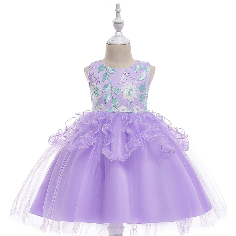 ABGMEDR Brand Flower Girl Dress for Wedding and Party Girls Embroidered