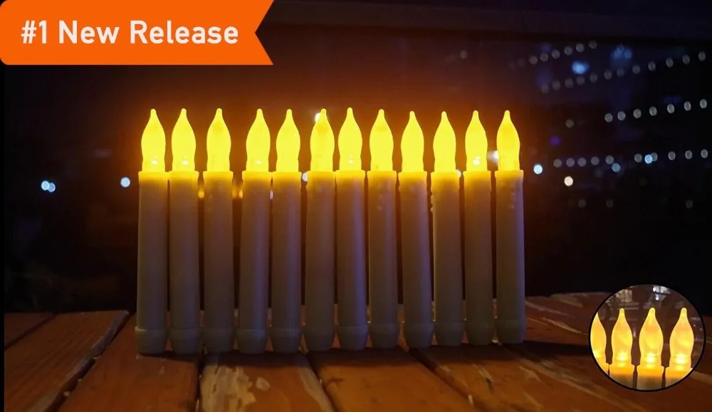 Buy Set of 12 Battery Operated Taper Candles With