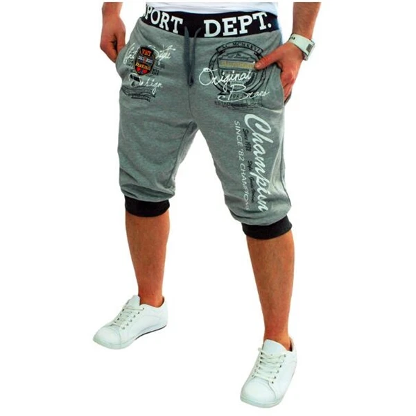 ZOGAA Summer Men Casual Shorts Boys Knit Length Letter Printed Sweatpants Male Loose Workout Jogger Fitness Streetwear 2021 New maamgic sweat shorts