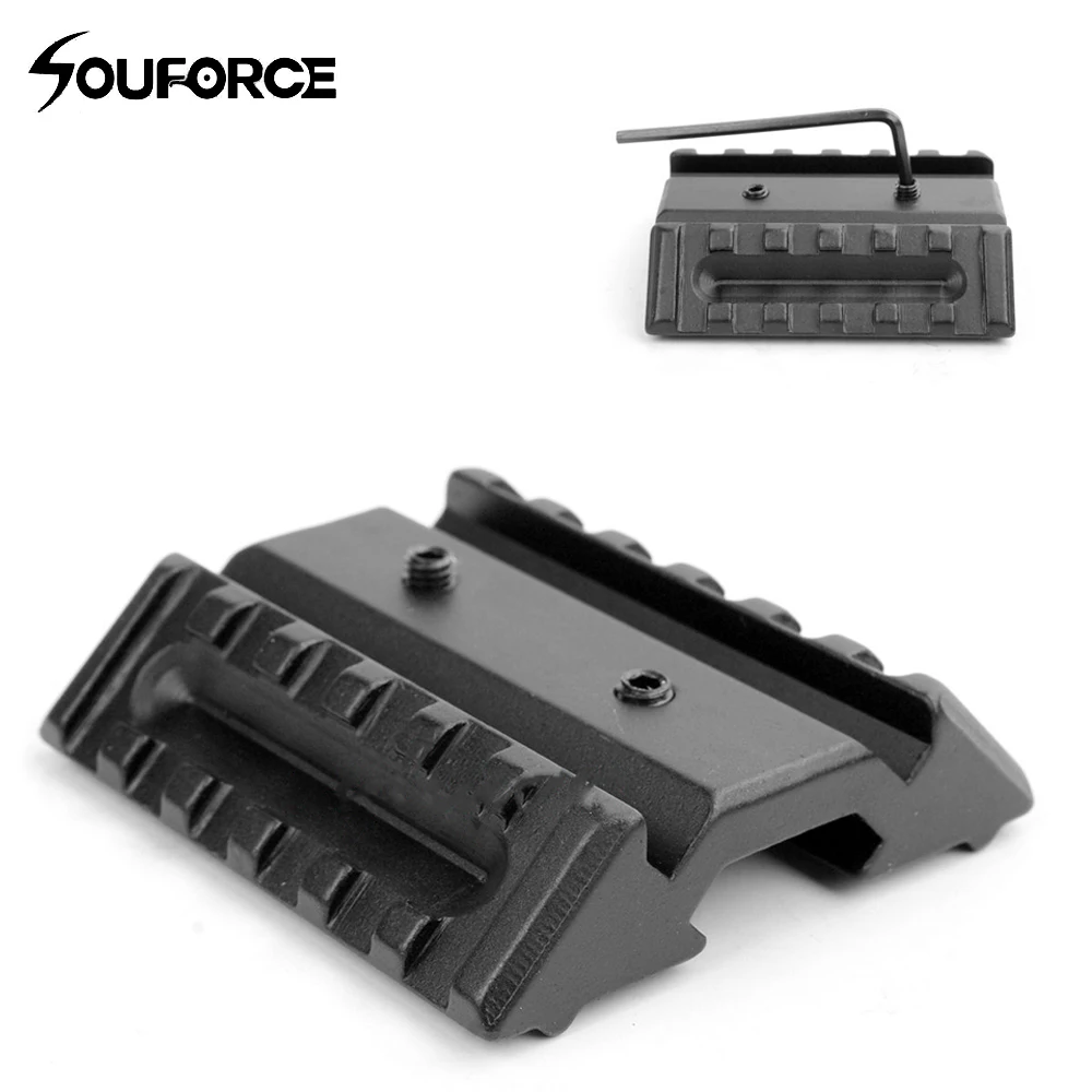 4 Fentes 45 Degrés Côté Décalé 20 Mm Picatinny Weaver Rail Mount For Optical Lron Sight Laser Flashlight