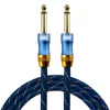 EMK 6,35mm Audio Cable trenzado 6,3 6,5 Jack macho a macho Cable auxiliar 1,5 m 3 M 5 M 8 m 10 m 15 M para guitarra mezclador amplificador de bajo ► Foto 2/6