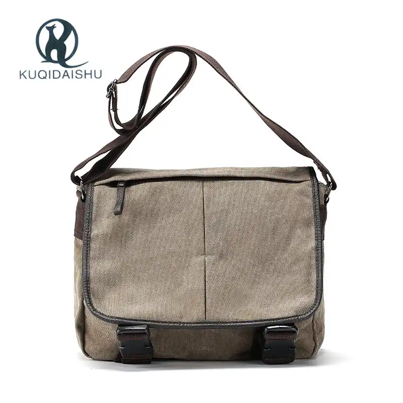 vintage canvas messenger crossbody bag