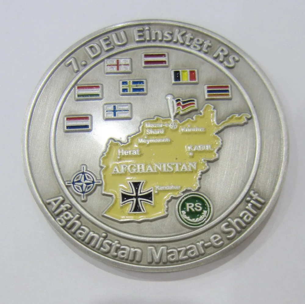 

China Custom Silver Coin Die Casting 2D Metal Coin with Sandblasting